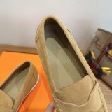 Hermes Job loafer women and Men suede shoes